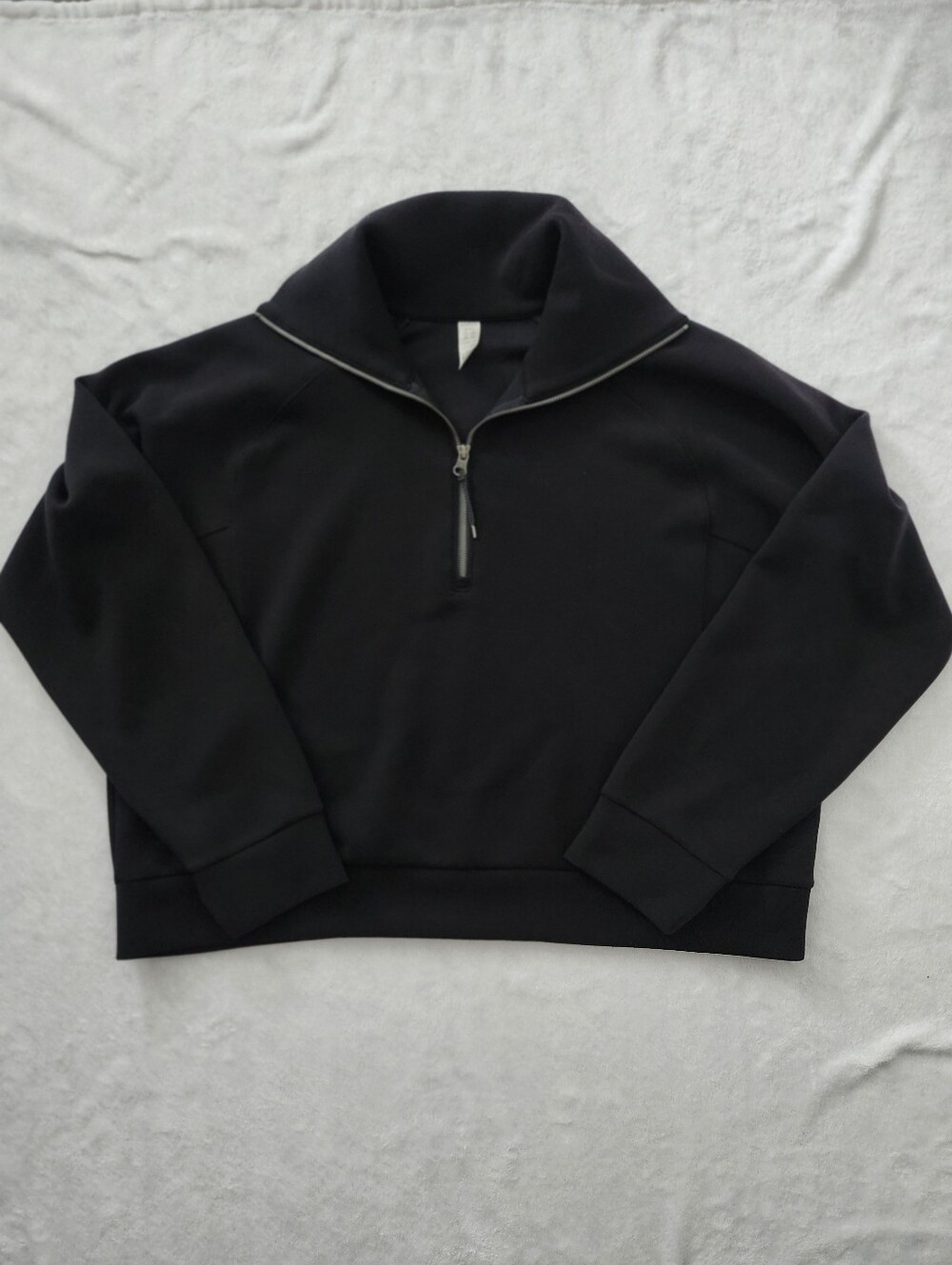 SPANX Air Essentials Half Zip Women's Plus Size 1X Pullover Sweatshirt Black